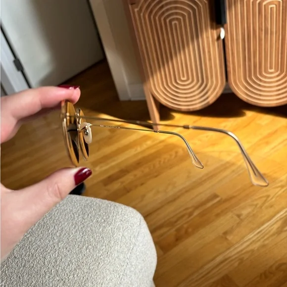 Ray-Ban Gold Frame Sunglasses with Black Lenses - Picture 3 of 4